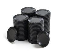 Smartdealspro 32mm Opaque Plastic Learning Counters Mini Poker Chips Games Tokens with Storage Box (Sunflower, 64pcs, Black)
