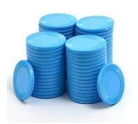 Smartdealspro 32mm Opaque Plastic Learning Counters Mini Poker Chips Games Tokens with Storage Box (Sunflower, 64pcs, Sky Blue)