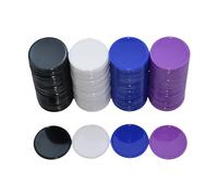 Smartdealspro Opaque Plastic Learning Counters Mini Poker Chips Games Tokens with Storage Box (4 Colors-black,white,blue,purple, 25mm)