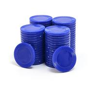 Smartdealspro Opaque Plastic Learning Counters Mini Poker Chips Games Tokens with Storage Box (Dark Blue, 32mm(64pcs, Sunflower))