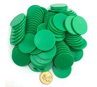 Smartdealspro Opaque Plastic Learning Counters Mini Poker Chips Games Tokens with Storage Box (Dark Green, 40mm)