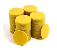 Smartdealspro Opaque Plastic Learning Counters Mini Poker Chips Games Tokens with Storage Box (Golden, 32mm(100pcs))