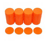 Smartdealspro Opaque Plastic Learning Counters Mini Poker Chips Games Tokens with Storage Box (Orange Red, 25mm)