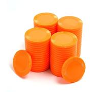 Smartdealspro Opaque Plastic Learning Counters Mini Poker Chips Games Tokens with Storage Box (Orange, 32mm(64pcs, Sunflower))