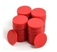 Smartdealspro Opaque Plastic Learning Counters Mini Poker Chips Games Tokens with Storage Box (Red, 32mm(100pcs))