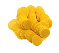 Smartdealspro Opaque Plastic Learning Counters Mini Poker Chips Games Tokens with Storage Box (Yellow, 40mm)