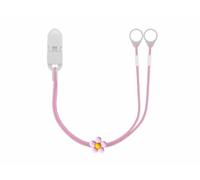 SmartEar Double Holder - Clips for Hearing Aids or Sound Processors - Versatile Use - Adjustable Design - Secure Hold - for Children, Elderly, Active People - Light Pink with Flower (7mm)