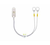 SmartEar Double Holder - Clips for Hearing Aids or Sound Processors - Versatile Use - Adjustable Design - Secure Hold - for Children, Elderly, Active People - White with Rabbit (7mm)