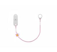 SmartEar Single Security Clip for Hearing Aids and Sound Processors - Versatile Use - Adjustable Design - Secure Hold - for Children, Elderly, Active People - Light Pink with Flower (7mm)