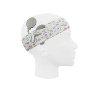 SmartEAR - Universal Headband for Sound Processors and Cochlear Implants - for Children and Adults - Comfort and Protection - M - White with Coloured Flowers
