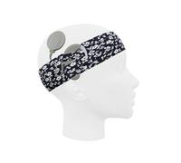 SmartEAR - Universal Headband for Sound Processors and Cochlear Implants - for Children and Adults - Comfort and Protection - S - Dark Blue with Flowers