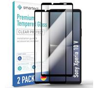 smartect Glass Screen Protector [2 Pieces, Full Screen] for Sony Xperia 10 V, HD Protective Film Anti Scratch, Bubble Free, 9H Hardness, Ultra Resistant