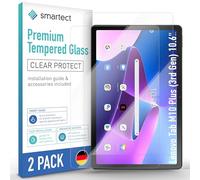 smartect Glass Screen Protector [2 Pieces, Ultra-Clear] for Lenovo Tab M10 Plus (3rd Gen) 10.6", HD Protective Film Anti Scratch, Bubble Free, 9H Hardness, Ultra Resistant