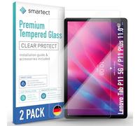smartect Glass Screen Protector [2 Pieces, Ultra-Clear] for Lenovo Tab P11 5G / P11 Plus 11.0", HD Protective Film Anti Scratch, Bubble Free, 9H Hardness, Ultra Resistant