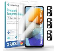 smartect Glass Screen Protector [3 + 3 Pieces, Ultra-Clear] for Samsung Galaxy M23 5G / M13 4G, Display + Camera, HD Protective Film Anti Scratch, Bubble Free, 9H Hardness, Ultra Resistant