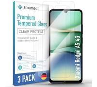 smartect Glass Screen Protector 3 Pieces for Xiaomi Redmi A5 4G | Protective Screen HD Anti Scratch, Tempered Glass 0.3 mm Ultra Clear, 9H Hardness, Shock Resistant, Bubble Free