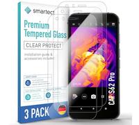 smartect Glass Screen Protector [3 Pieces, Ultra-Clear] for CAT S62 Pro, HD Protective Film Anti Scratch, Bubble Free, 9H Hardness, Ultra Resistant