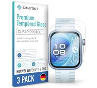 smartect Glass Screen Protector [3 Pieces, Ultra-Clear] for Huawei Watch Fit 4 Pro, HD Protective Film Anti Scratch, Bubble Free, 9H Hardness, Ultra Resistant