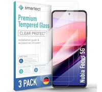 smartect Glass Screen Protector [3 Pieces, Ultra-Clear] for Nubia Focus 5G, HD Protective Film Anti Scratch, Bubble Free, 9H Hardness, Ultra Resistant
