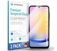 smartect Glass Screen Protector [3 Pieces, Ultra-Clear] for Samsung Galaxy A25 5G / Galaxy A15 4G & 5G, HD Protective Film Anti Scratch, Bubble Free, 9H Hardness, Ultra Resistant