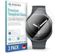 smartect Glass Screen Protector [3 Pieces, Ultra-Clear] for Samsung Galaxy Watch 8 44mm, HD Protective Film Anti Scratch, Bubble Free, 9H Hardness, Ultra Resistant