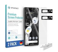 smartect TPU Screen Protector [2 + 2 Pieces] for Google Pixel 7, Display + Camera, Covers the whole display, Protective Film bubble-free, Screen Cover Anti-Fingerprint