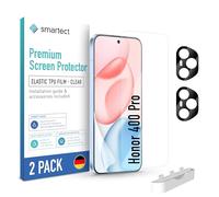 smartect TPU Screen Protector [2 + 2 Pieces] for Honor 400 Pro, Display + Camera, Covers the whole display, Protective Film bubble-free, Screen Cover Anti-Fingerprint