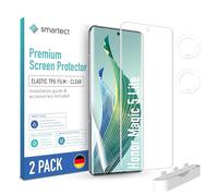 smartect TPU Screen Protector [2 + 2 Pieces] for Honor Magic 5 Lite, Display + Camera, Covers the whole display, Protective Film bubble-free, Screen Cover Anti-Fingerprint