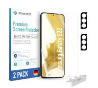 smartect TPU Screen Protector [2 + 2 Pieces] for Samsung Galaxy S22, Display + Camera, Covers the whole display, Protective Film bubble-free, Screen Cover Anti-Fingerprint