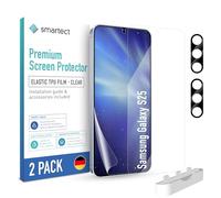 smartect TPU Screen Protector [2 + 2 Pieces] for Samsung Galaxy S25, Display + Camera, Covers the whole display, Protective Film bubble-free, Screen Cover Anti-Fingerprint