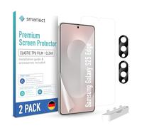 smartect TPU Screen Protector [2 + 2 Pieces] for Samsung Galaxy S25 Edge, Display + Camera, Covers the whole display, Protective Film bubble-free, Screen Cover Anti-Fingerprint