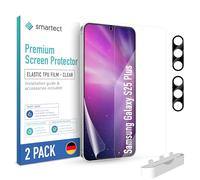 smartect TPU Screen Protector [2 + 2 Pieces] for Samsung Galaxy S25 Plus, Display + Camera, Covers the whole display, Protective Film bubble-free, Screen Cover Anti-Fingerprint
