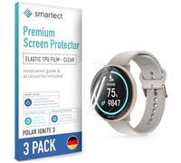 smartect TPU Screen Protector [3 Pieces, Ultra-Clear] for Polar Ignite 3, Covers the whole display, Protective Film bubble-free, Screen Cover Anti-Fingerprint