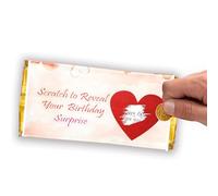 SMARTEKMEDIA Make Your Own Real Scratch to Reveal Hidden Message Suprise Unique Birthday Chocolate Gift for Kids, Wife, Husband (With chocolate bar)