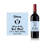 SMARTEKMEDIA Personalised Whiskey Wine Bottle Label Sticker Wedding Marriage Will You Be My Best Man (SMBL035)