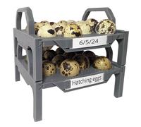 Smarter Designs Quail Egg Storage Basket - 28 Egg Capacity - Stackable, Grey Plastic, Rectangular, Modern Design - Ideal for Kitchen Counters