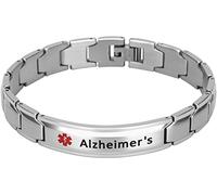 Smarter LifeStyle Elegant Surgical Grade Steel Medical Alert ID Bracelet For Men and Women (Men's, Alzheimer's)