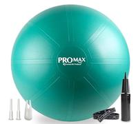 SmarterLife PRO MAX Workout Exercise Ball for Fitness, Yoga, Balance, Stability, or Birth Ball for Pregnancy and Labor, Great as Yoga Ball Chair for Office or Home Gym Equipment (55 cm, Turquoise)