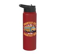 Smartest Kid On The Shortest Bus Stainless Steel Insulated Water Bottle