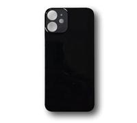 Smartex® Back Cover Glass Rear Housing Replacement compatibile with iPhone 12 Mini | NO LOGO (black)