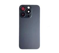 Smartex® Back Cover Glass Rear Housing Replacement compatibile with iPhone 15 Pro | NO LOGO (black)