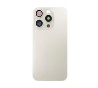 Smartex® Back Cover Glass Rear Housing Replacement compatibile with iPhone 15 Pro | NO LOGO (white)