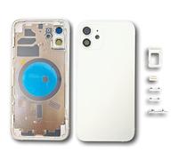 Smartex® Back cover Housing + Frame compatibile with iPhone 12 Rear Shell NO LOGO, NO PRE-INSTALLED COMPONENTS (White)