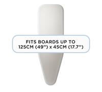 SmartFit Ironing Board Cover, 125 x 45 cm - Elasticated Fit, Heat-Reflective Metallic Surface, Extra Thick Felt Padding, Durable Cotton Top, Universal Fit Replacement Cover (Silver Metal)