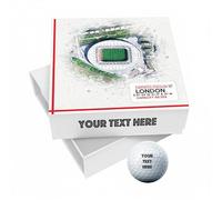 SmartGiftShop 9 Personalised Golf Balls in Custom Gift Box, Football Team Arsenal Emirates Stadium Novelty Soccer Themed Golf Gift Ideal for Birthday Grandad Father's Day Golfer