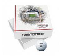 SmartGiftShop 9 Personalised Golf Balls in Custom Gift Box, Football Team Manchester Old Trafford Stadium Novelty Soccer Themed Golf Gift Ideal for Birthday Grandad Father's Day Golfer