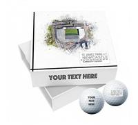 SmartGiftShop 9 Personalised Golf Balls in Custom Gift Box, Football Team Newcstle St James Stadium Novelty Soccer Themed Golf Gift Ideal for Birthday Grandad Father's Day Golfer