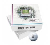SmartGiftShop 9 Personalised Golf Balls in Custom Gift Box, Football Team West Ham Upton Park Stadium Novelty Soccer Themed Golf Gift Ideal for Birthday Grandad Father's Day Golfer