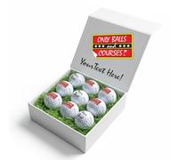 SmartGiftShop 9 Personalised Golf Balls in Custom Gift Box, Only Balls and Courses Fools Courses for Horses TV Themed Ideal for Birthday Grandad Father's Day Retirement Gift for Men Golfer