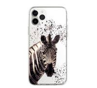 SmartGiftShop African Wildlife Animals Case Splatter Art CLEAR Phone Cover Case Exclusive Artwork for Samsung Galaxy S10 Plus - Zebra